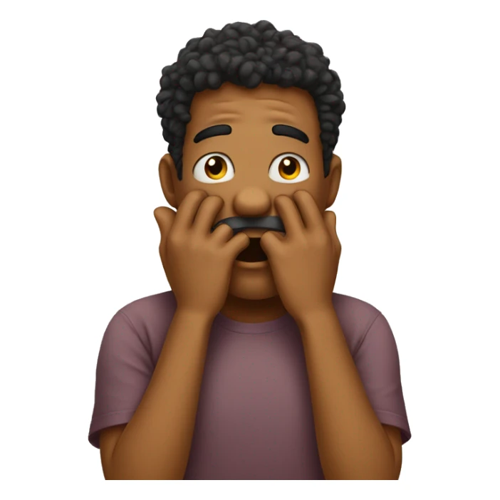 Embarrassed ywith two hands on mouth  sticker