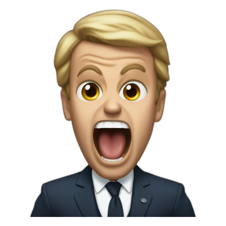macron screaming of fear sticker