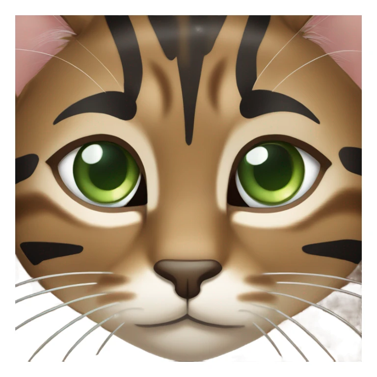 brown tabby cat with green eyes sticker