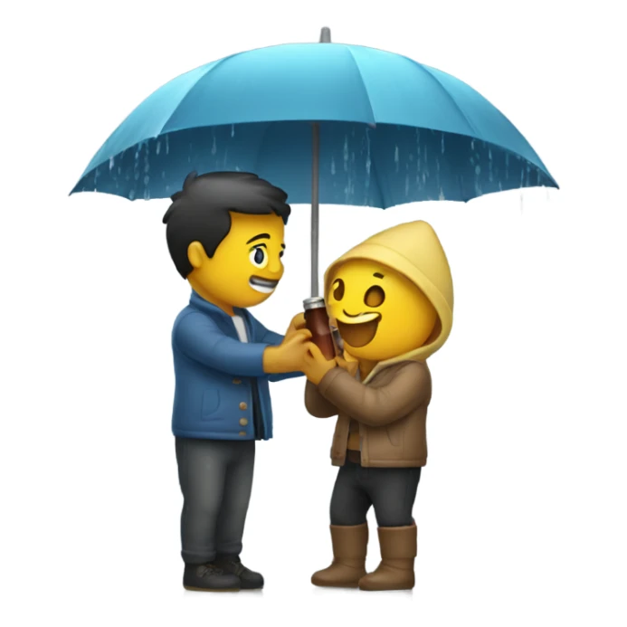 friends playing with a bottle ship in the rain sticker