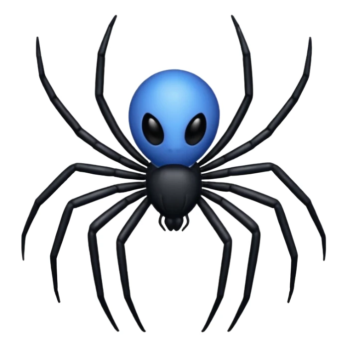 The black spider emoji but it’s blue  sticker