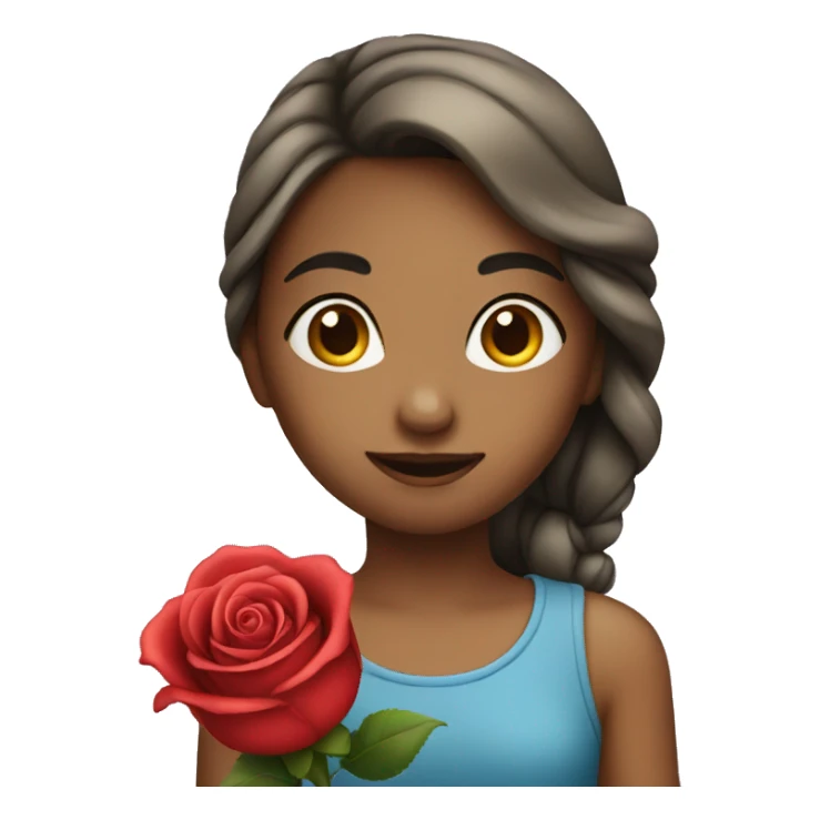 Girl holding a rose sticker