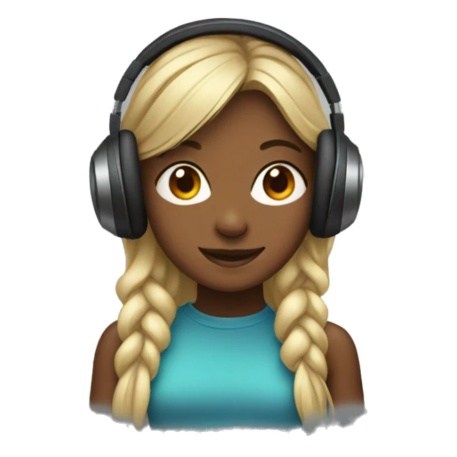 girl with headphones sticker