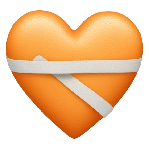 light orange heart with bandages sticker