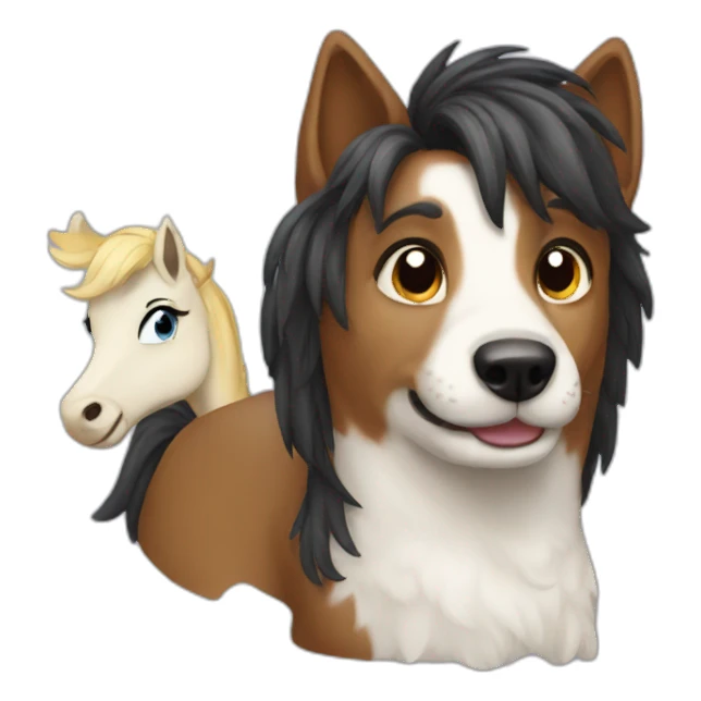 Dog and pony sticker