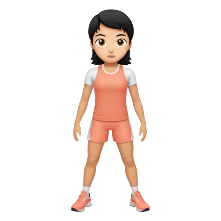 Exercícios cor roupa salmão cabelo preto sticker