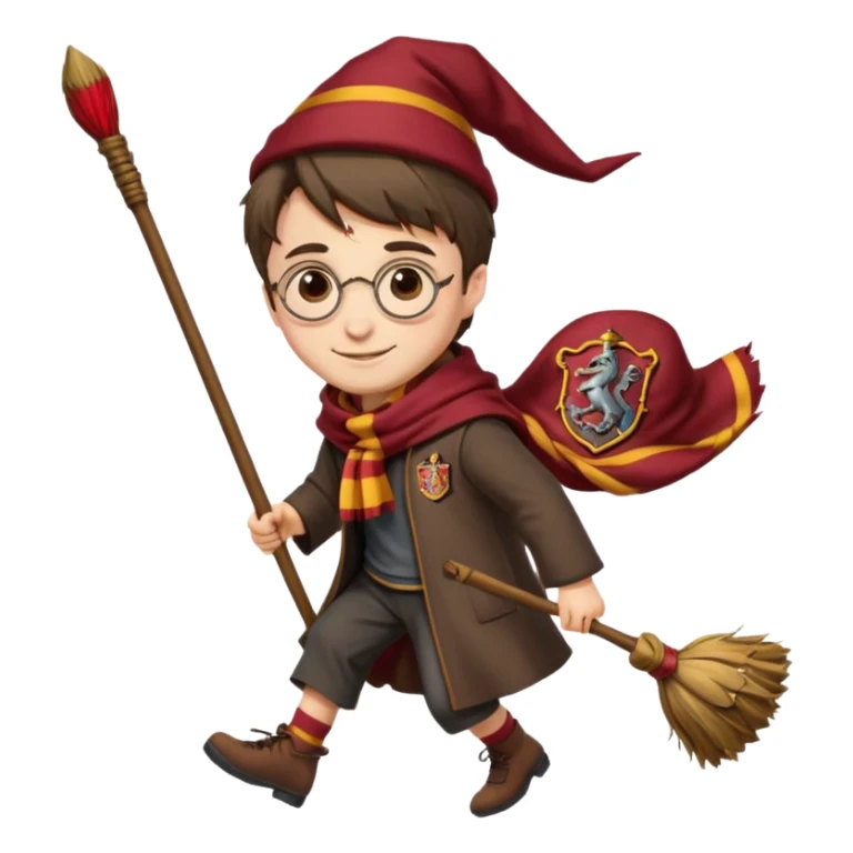 Harry potter riding a broomstick sticker