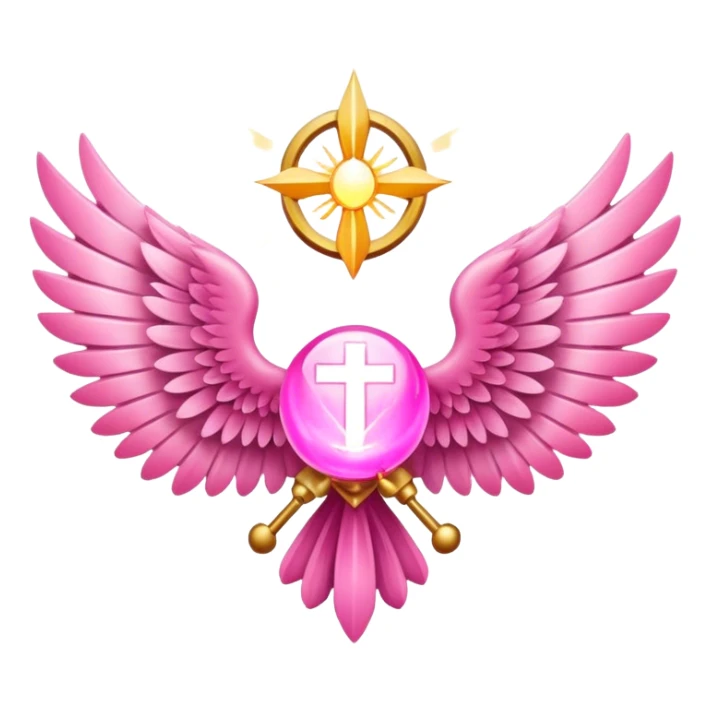 6 wings emblem holy light pink sticker