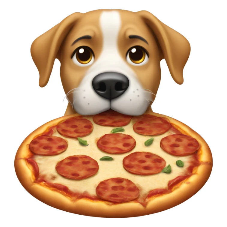 Dog eat pizza sticker