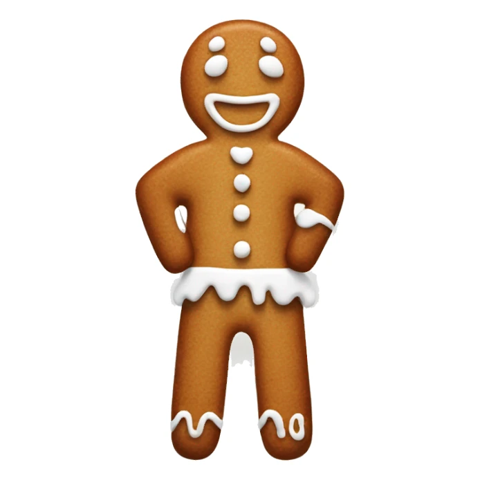 A gingerbread man with only white frosting  sticker