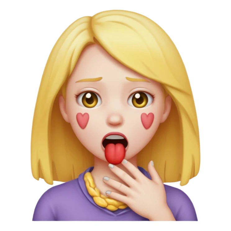 Emoji girl choking herself sticker
