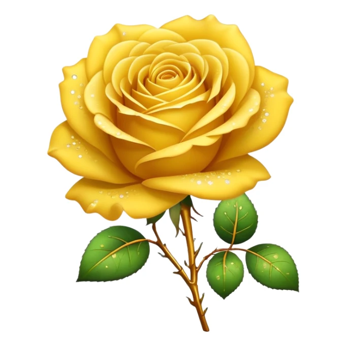 Yellow rose with golden sparkles sticker