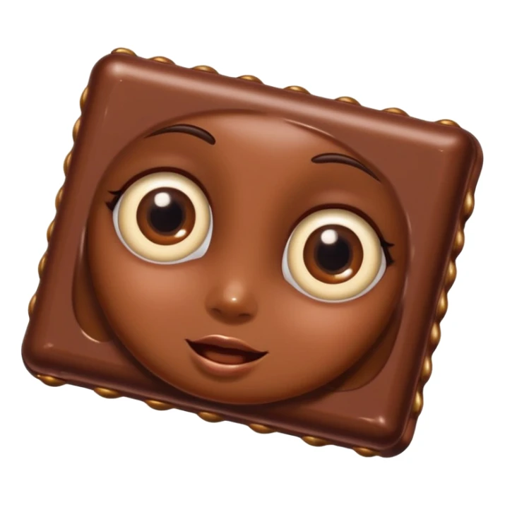 chocolate with eyes and earrings sticker