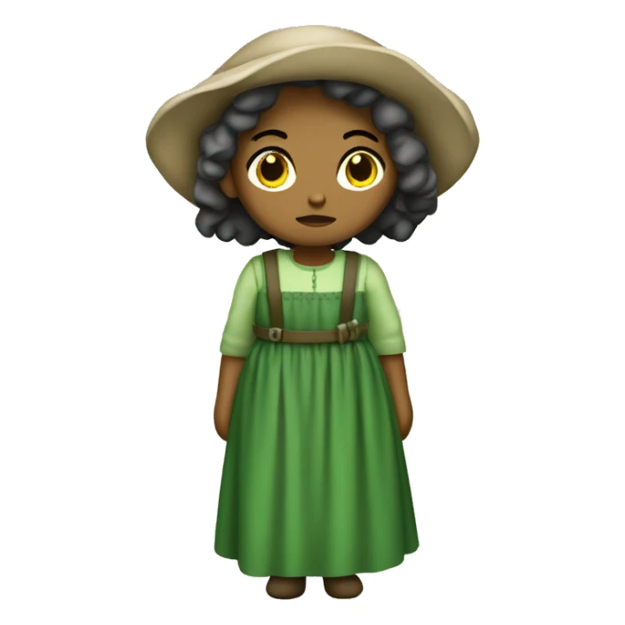 sad shepherdess with green dress sticker