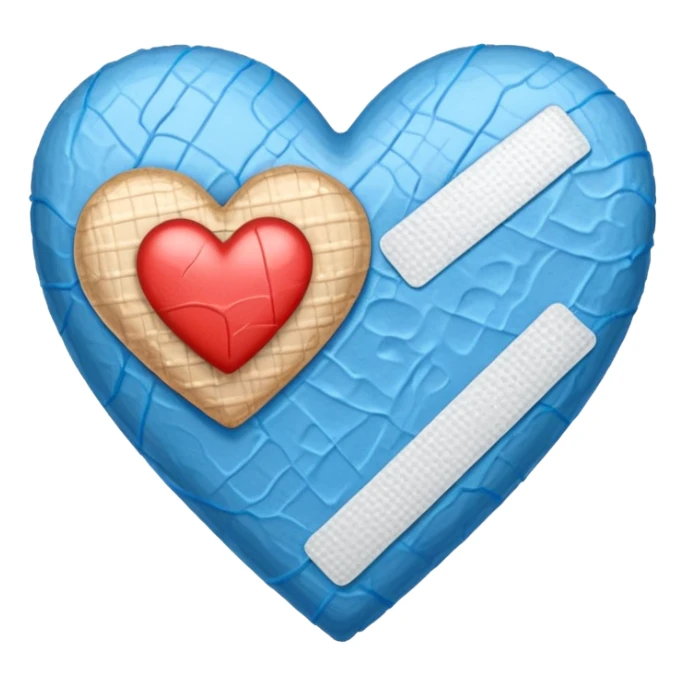 blue heart with a bandaid sticker