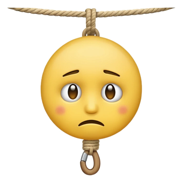 Emoji with a rope around his neck  sticker