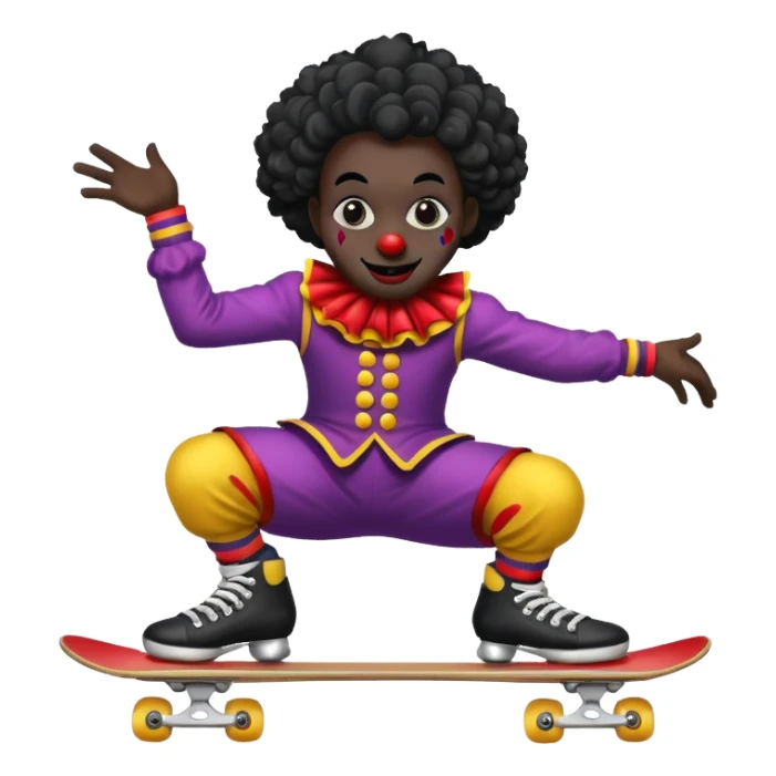 skater clown skating black sticker