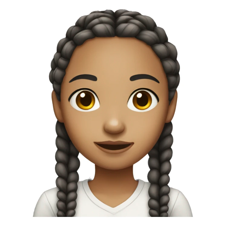 light skin girl with braids sticker