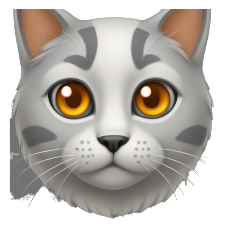 cat grey and orange eyes  sticker