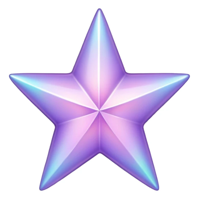 Shiny Iridescent pastel purple star sticker