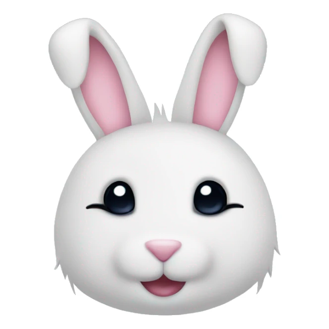 cute white bunny face with sparkles sticker