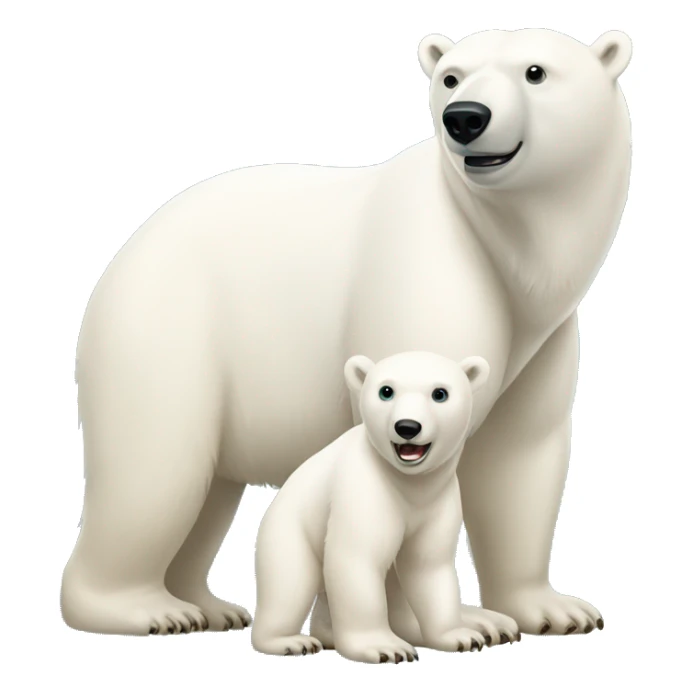 Polar bear mama and baby  sticker