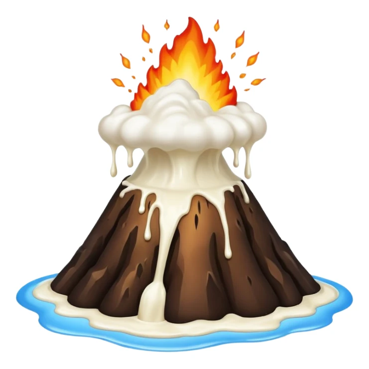 Milk coming out of a volcano  sticker