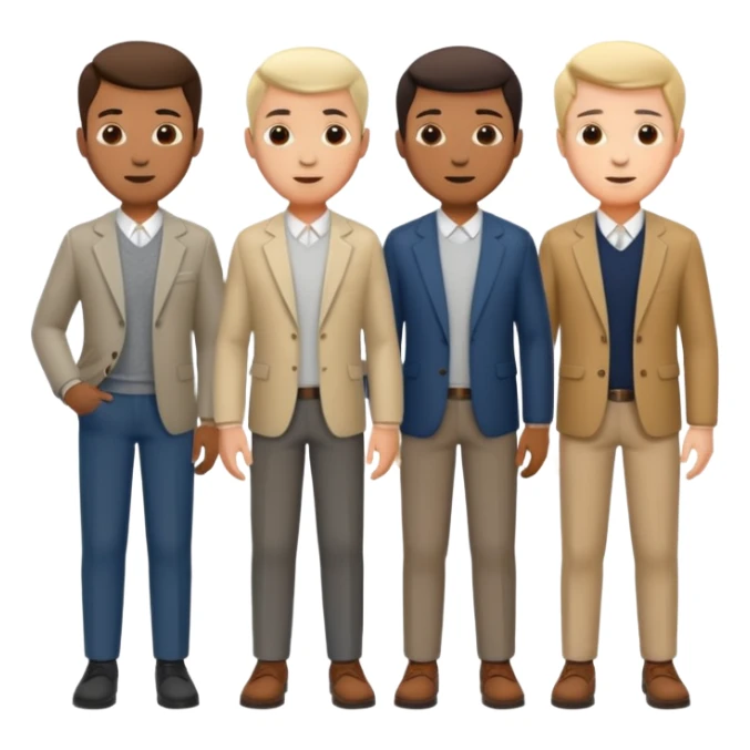 group men wearing  smart casual sticker