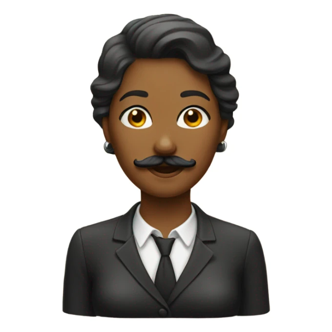woman with mustache sticker