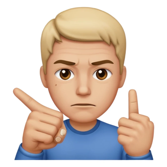 Person shaking finger saying no sticker