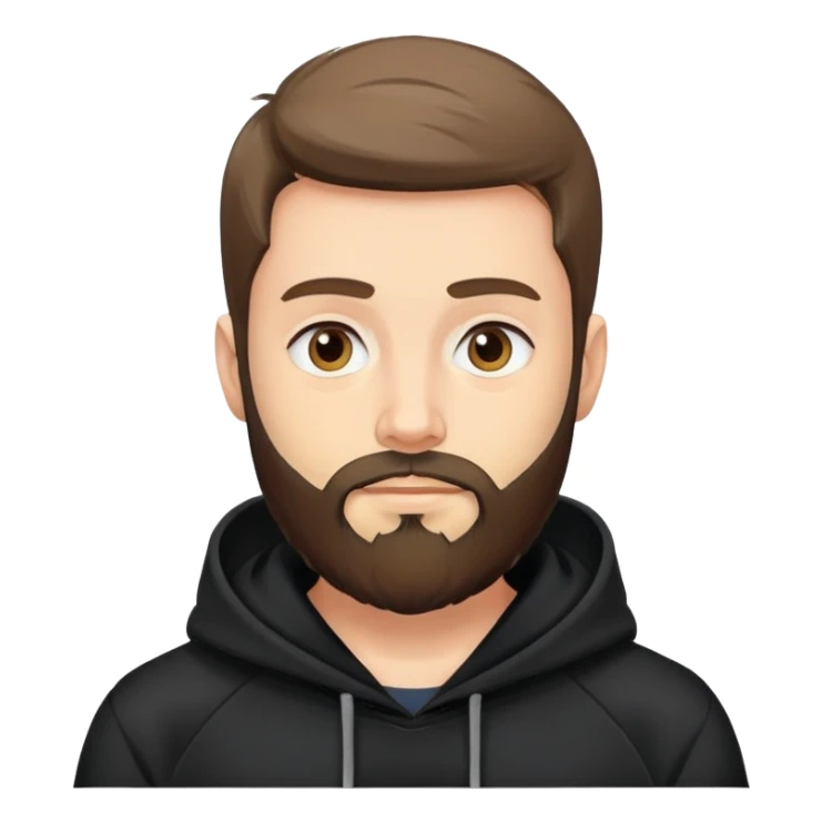  man with beard in a black hoody sticker