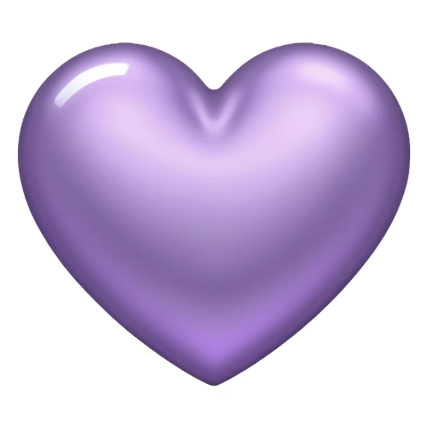 heart with a metallic lavender finish sticker