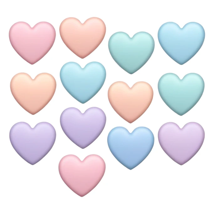 Pastel colored hearts sticker