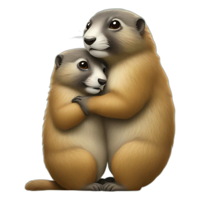 Deux marmottes qui s'embrassent sticker
