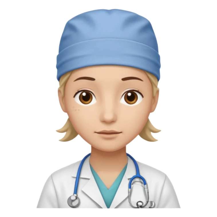 not smiling doctor with scrub cap sticker