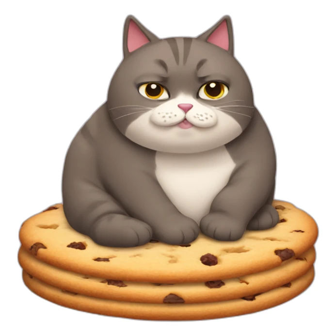 fat cat eating cookies looking busted sticker