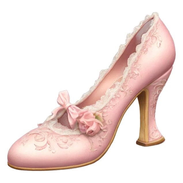 vintage rococo light pink heel shoes  sticker