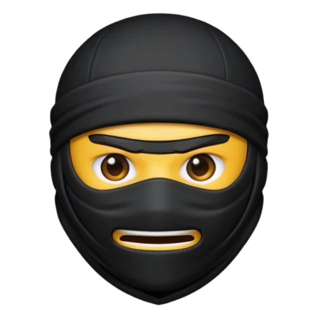 Ninja emoji with MB written on it sticker