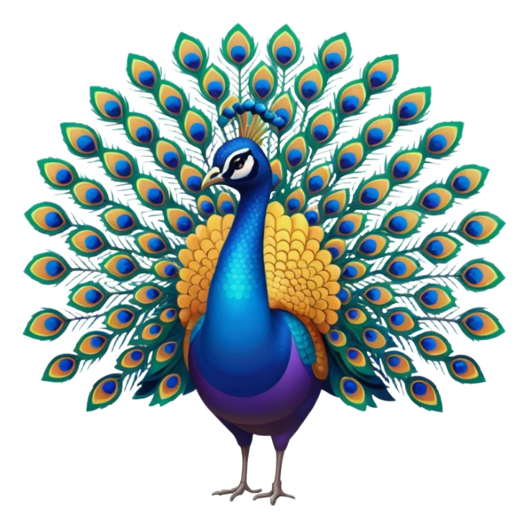 i want a peacock, multiple colors, relatively abstract, bright gradient. art deco style sticker