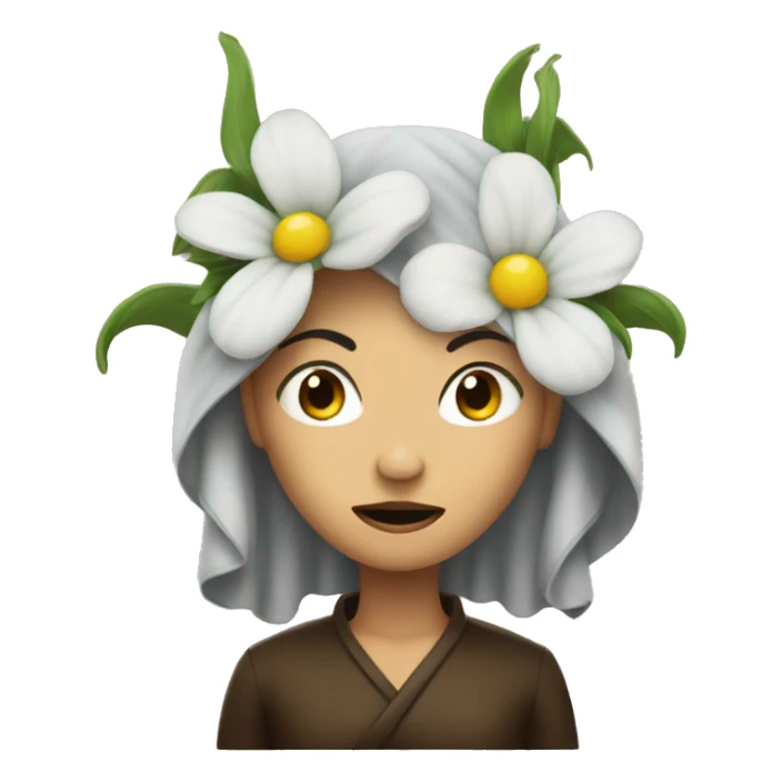 an evil woman flower sticker