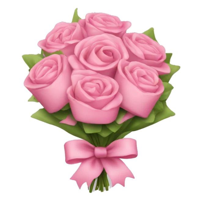 Cute pink bow wrapped around bouquet  sticker