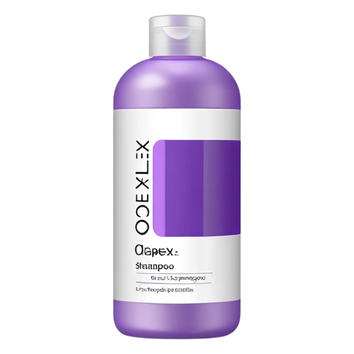 Olaplex shampoo bottle with purple label sticker