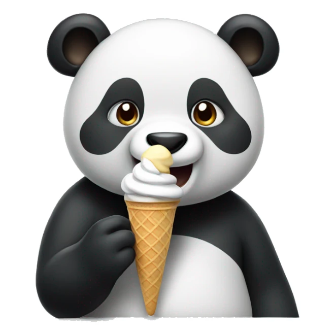 Panda eating ice cream sticker