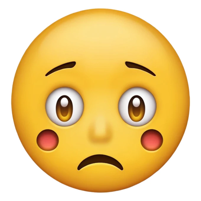 Funny Simple Round Yellow Worried Concerned Face Emoji Expression  sticker