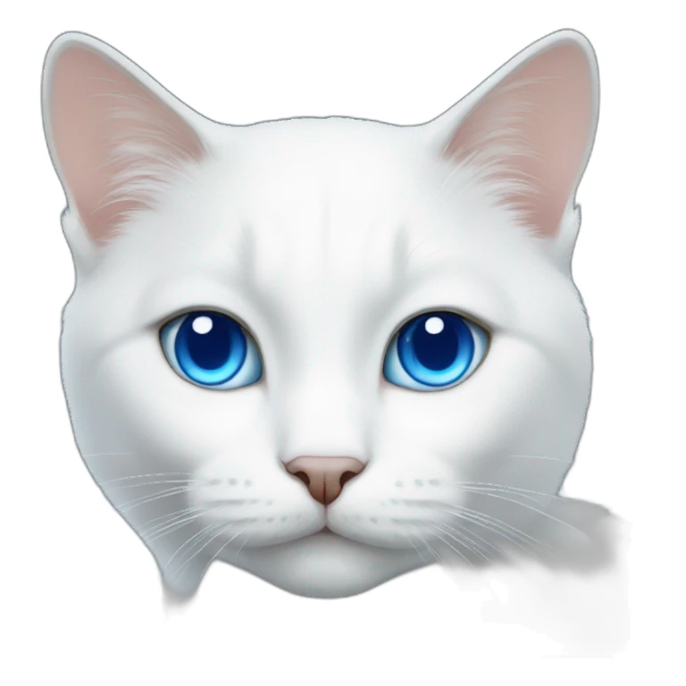 white cat with slanting blue eyes sticker