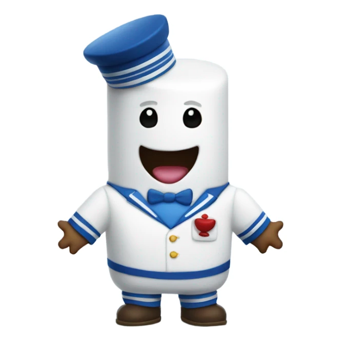 Marshmallow man wearing a blue sailor suit  sticker