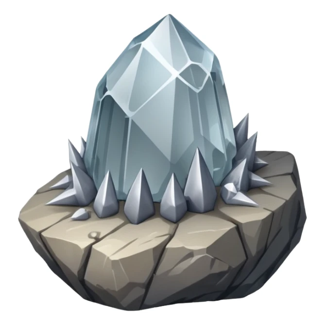 quartz rock mineral with spikes sticker