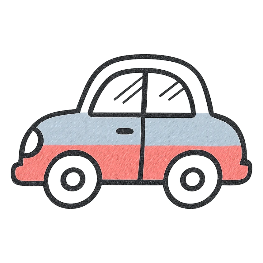 red and blue automobile icon sticker