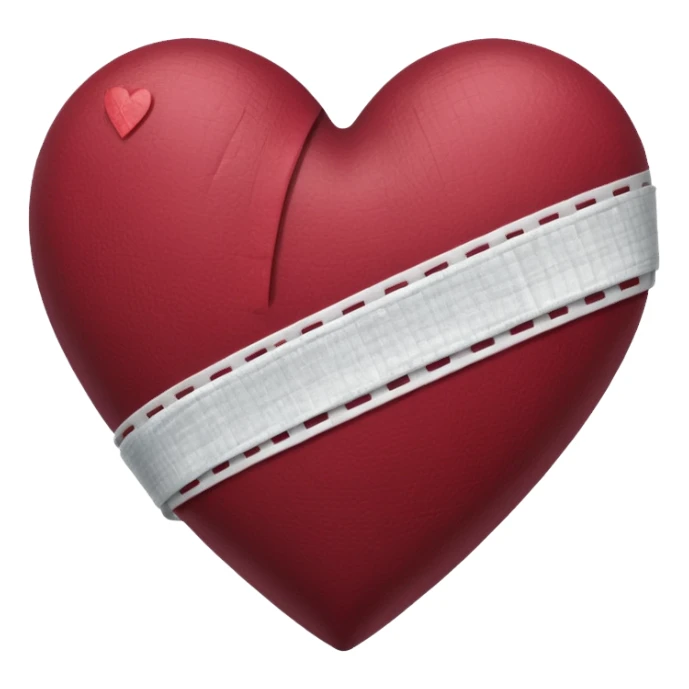 Heart bandaged burgendy sticker