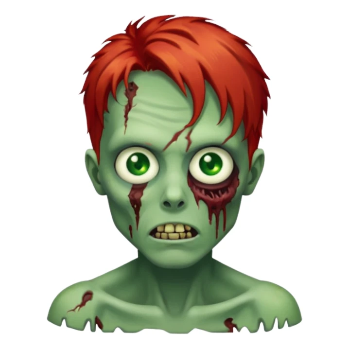 Zombie with red hair  sticker